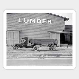 Lumber Delivery Truck, 1925. Vintage Photo Magnet